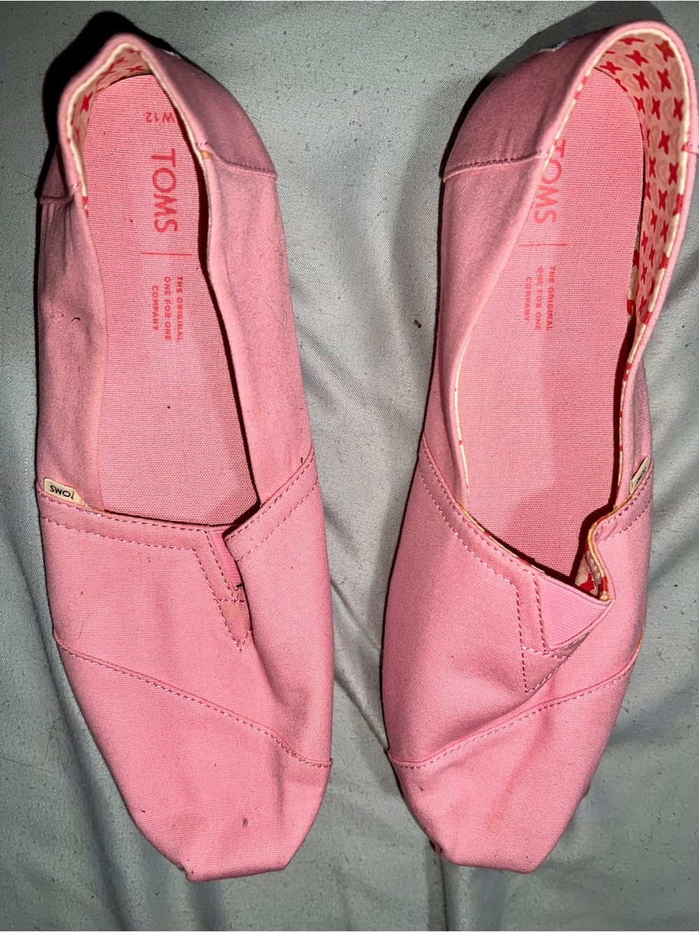 TOMS Classic Slip-On Canvas Shoes - Pink